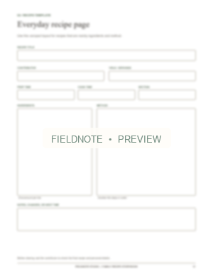 Actual blank recipe-page excerpts