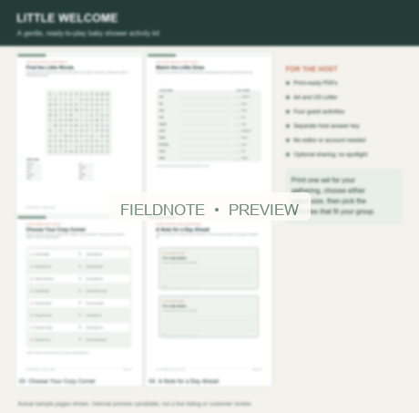 Existing buyer preview · small print pages